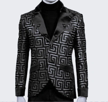 Louis Vuitton LVB13: Strahlender schwarzer Glitzer-Jacke, luxuriös und stilvoll!